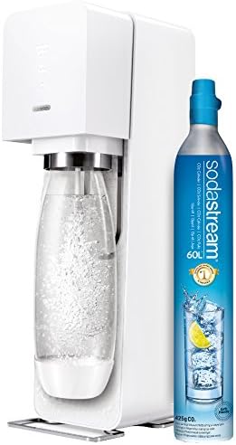 Sodastream Source Sparkling Water Maker Starter Kit with 60 Liter CO2 and 1Liter Bottle, White