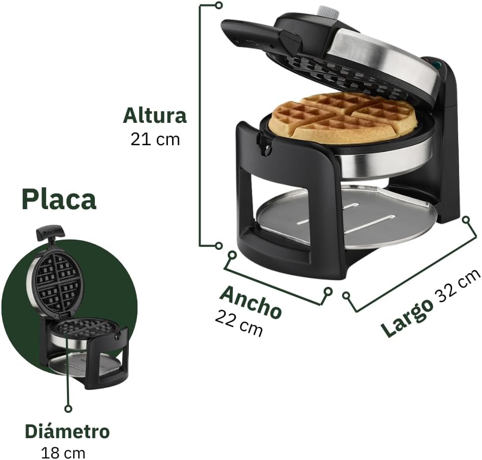 Cuisinart WAF-F30 Round Flip Belgian Waffle Maker, Black/Silver, 1 inch thick