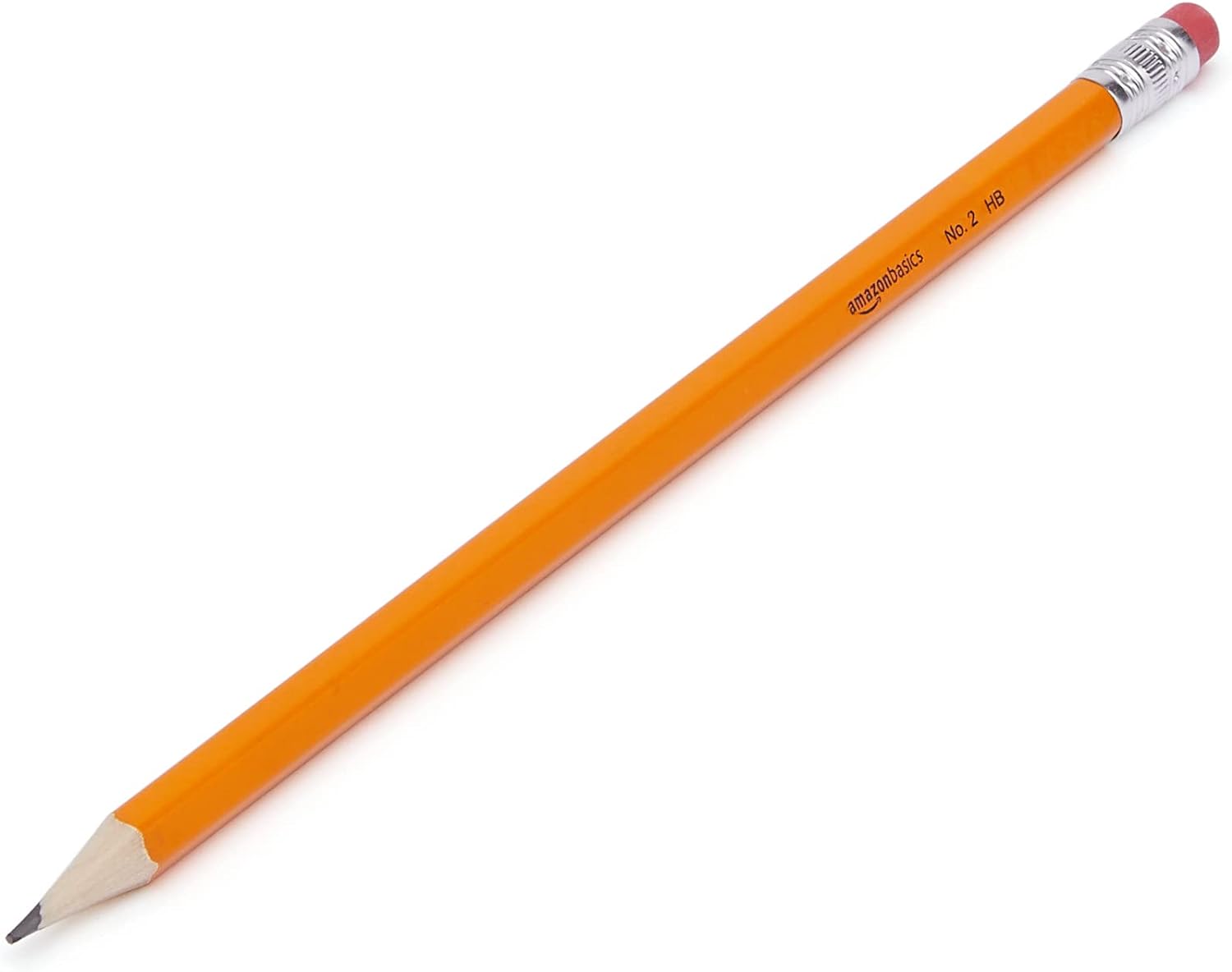 Amazon Basics Woodcased #2 Pencils, Pre-sharpened, HB Lead, 30 count, Orange