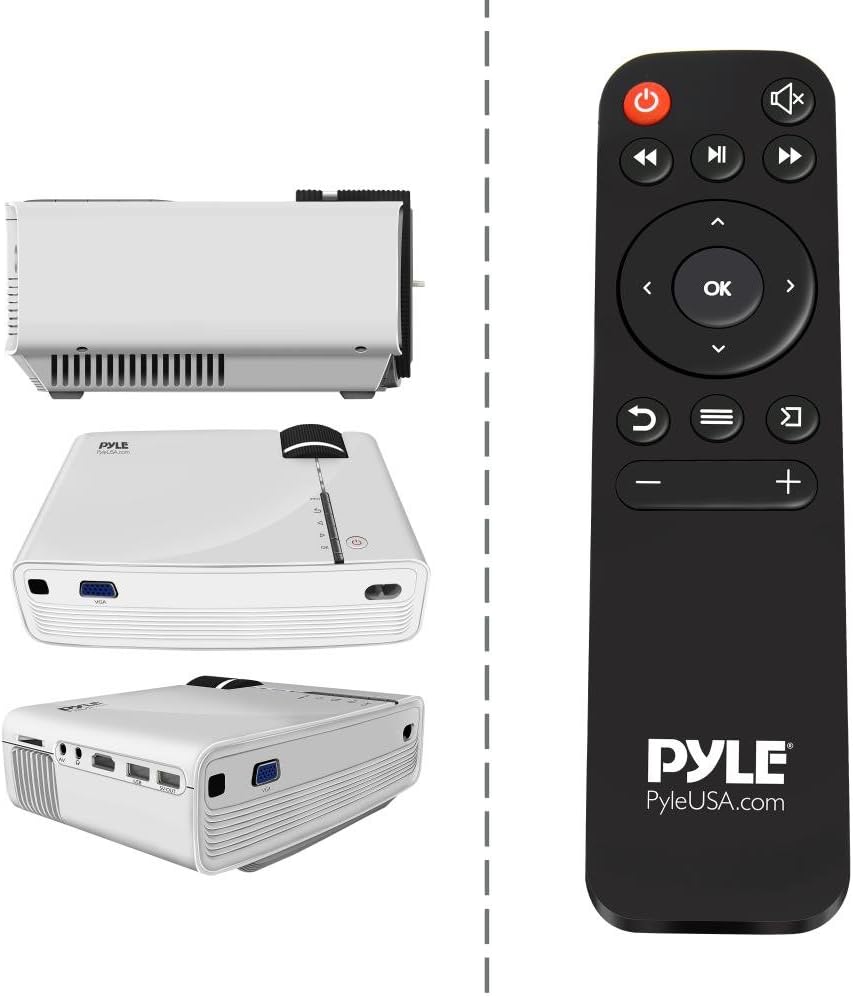 Pyle Upgraded V2 Portable Home Theater LED Projector, 1080p Support, MP3/USB/SD/AV/VGA (Mac & PC Compatible), (PRJG74)