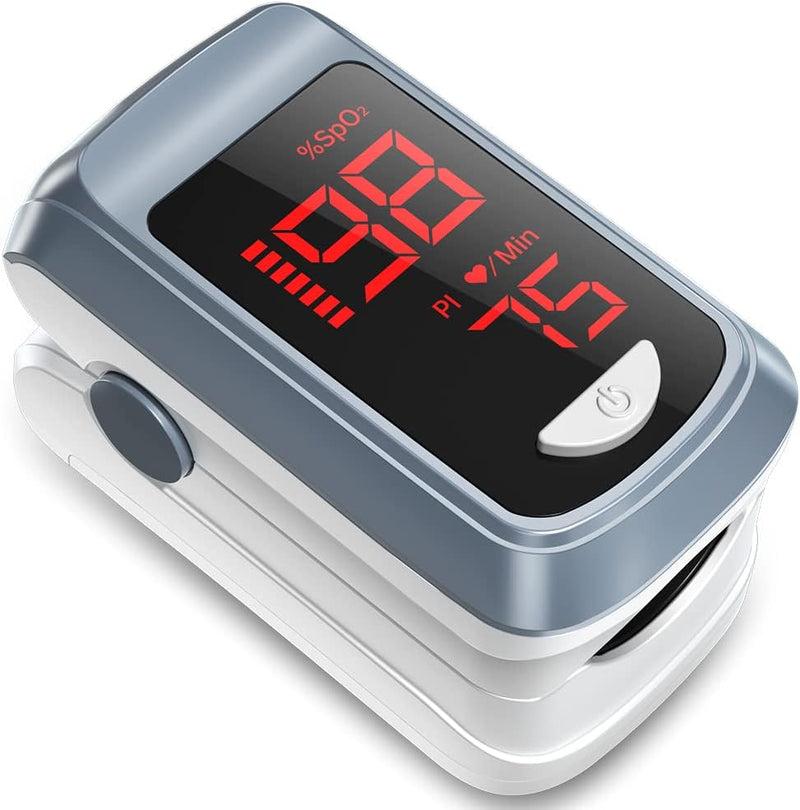 Fingertip Pulse Oximeter Blood Oxygen Saturation Monitor Pulse Ox, Heart Rate and Fast Spo2 Reading Oxygen Meter with OLED Screen Included Lanyard and 2 X AAA Batteries