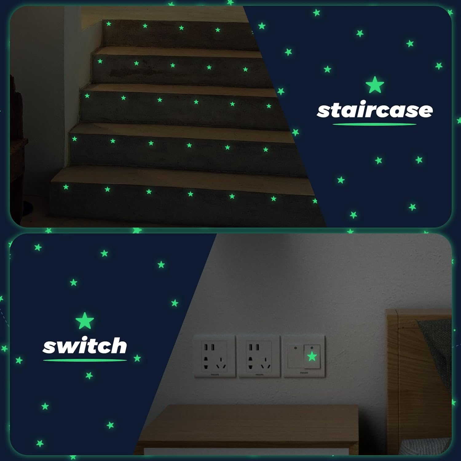 Glow in The Dark Stars Stickers for Ceiling, 514Pcs 3D Room Wall Decor Ceiling Stars Glow in The Dark Star Stickers Glow in The Dark Wall Decals for Kids Bedding Room or Party Birthday Gift