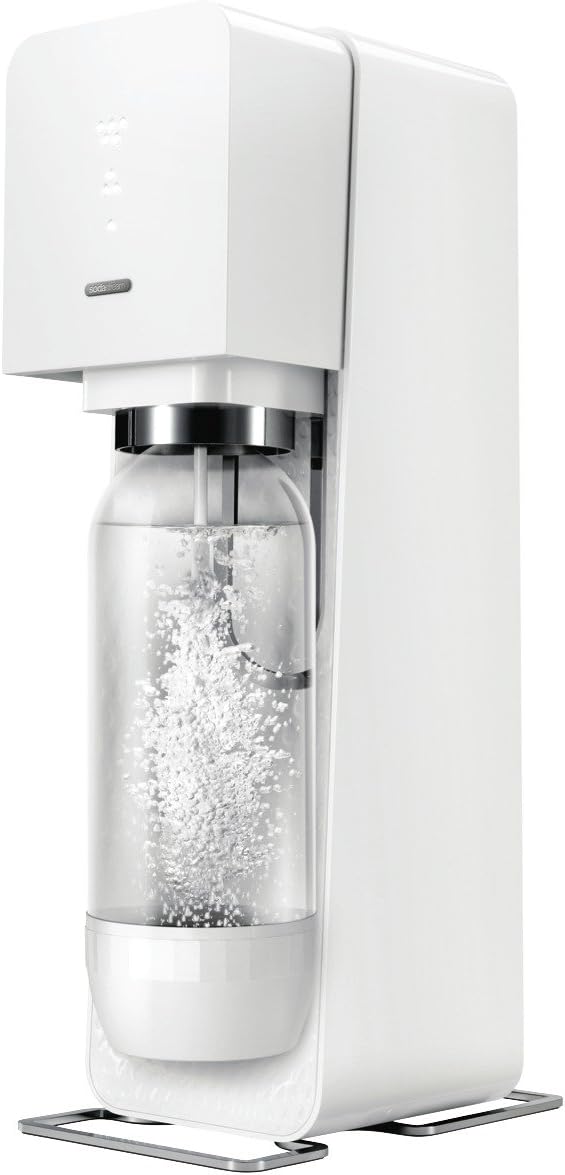 Sodastream Source Sparkling Water Maker Starter Kit with 60 Liter CO2 and 1Liter Bottle, White