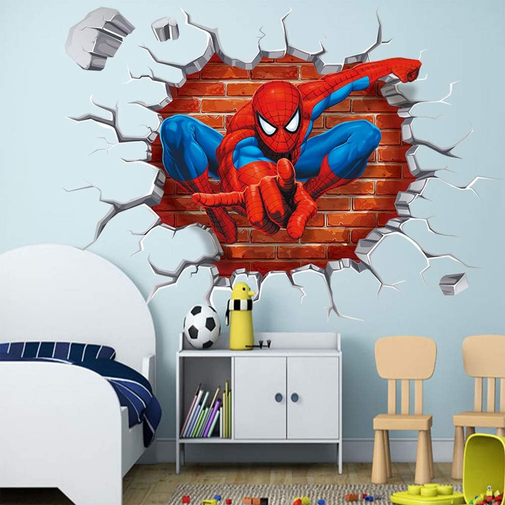 Spiderman Wall Stickers DIY Removable Spiderman Children Themed Art Boy Room Wall Sticker Bedroom Nursery Playroom Decoration Wall Stickers