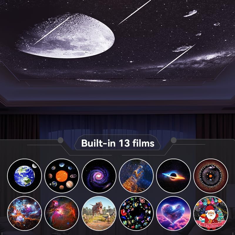 Star Projector,Flevo Galaxy Projector for Bedroom,with Planetarium Projector Night Light,4K Replaceable 13 HD Galaxy Discs,360 °Rotation,for Kids Christmas and Halloween,Party,Birthday,Valentines Gift