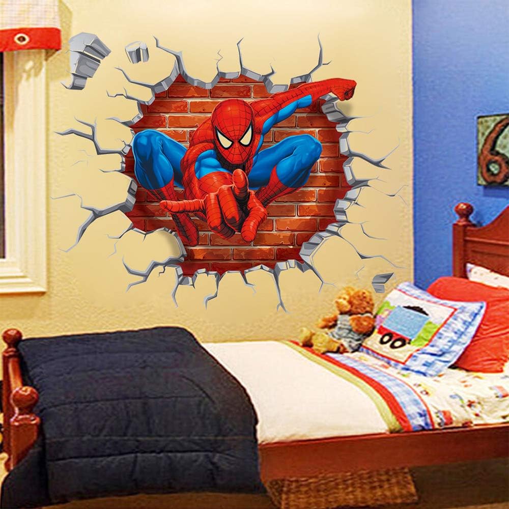 Spiderman Wall Stickers DIY Removable Spiderman Children Themed Art Boy Room Wall Sticker Bedroom Nursery Playroom Decoration Wall Stickers