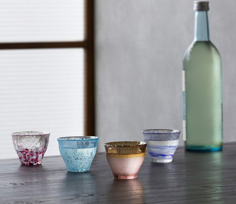 Aderia Tsugaru Vidro F-71844 Sake Bowl, Glass Cup, Nagori Snow, 2.9 fl oz (85 ml), Made in Japan