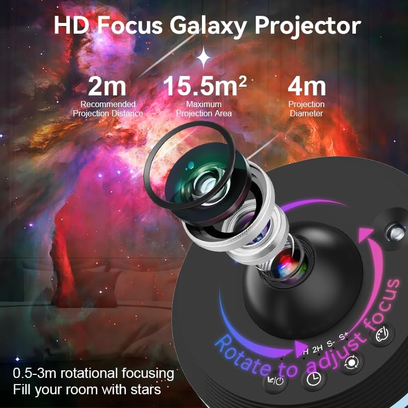 Star Projector,Flevo Galaxy Projector for Bedroom,with Planetarium Projector Night Light,4K Replaceable 13 HD Galaxy Discs,360 °Rotation,for Kids Christmas and Halloween,Party,Birthday,Valentines Gift