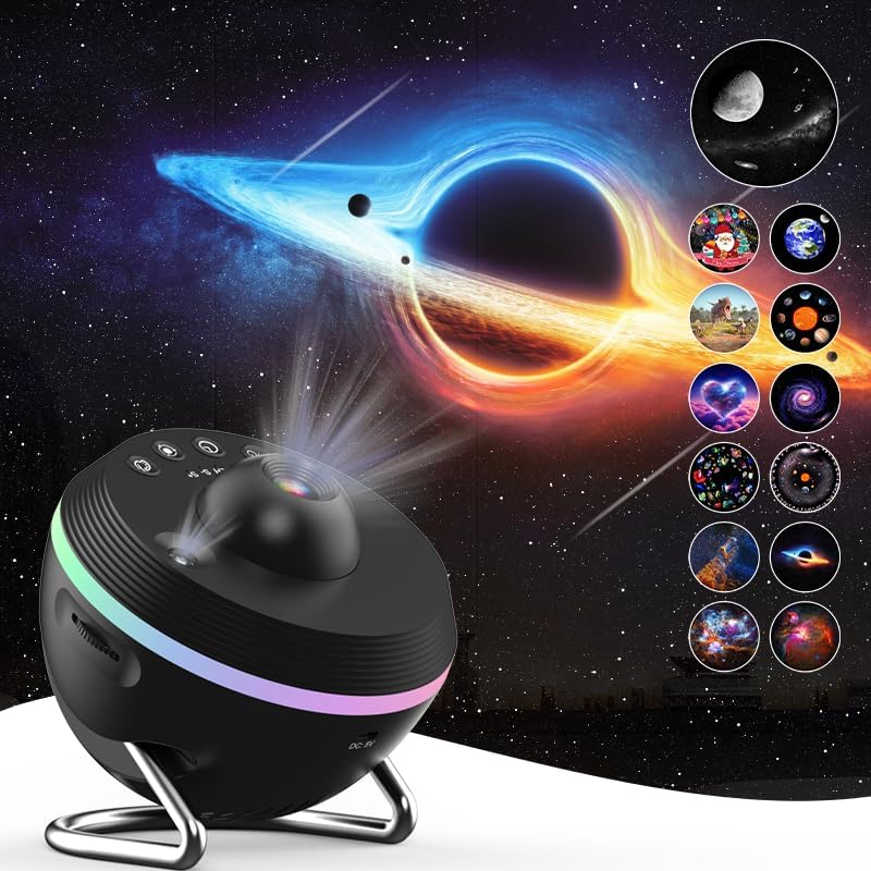 Star Projector,Flevo Galaxy Projector for Bedroom,with Planetarium Projector Night Light,4K Replaceable 13 HD Galaxy Discs,360 °Rotation,for Kids Christmas and Halloween,Party,Birthday,Valentines Gift