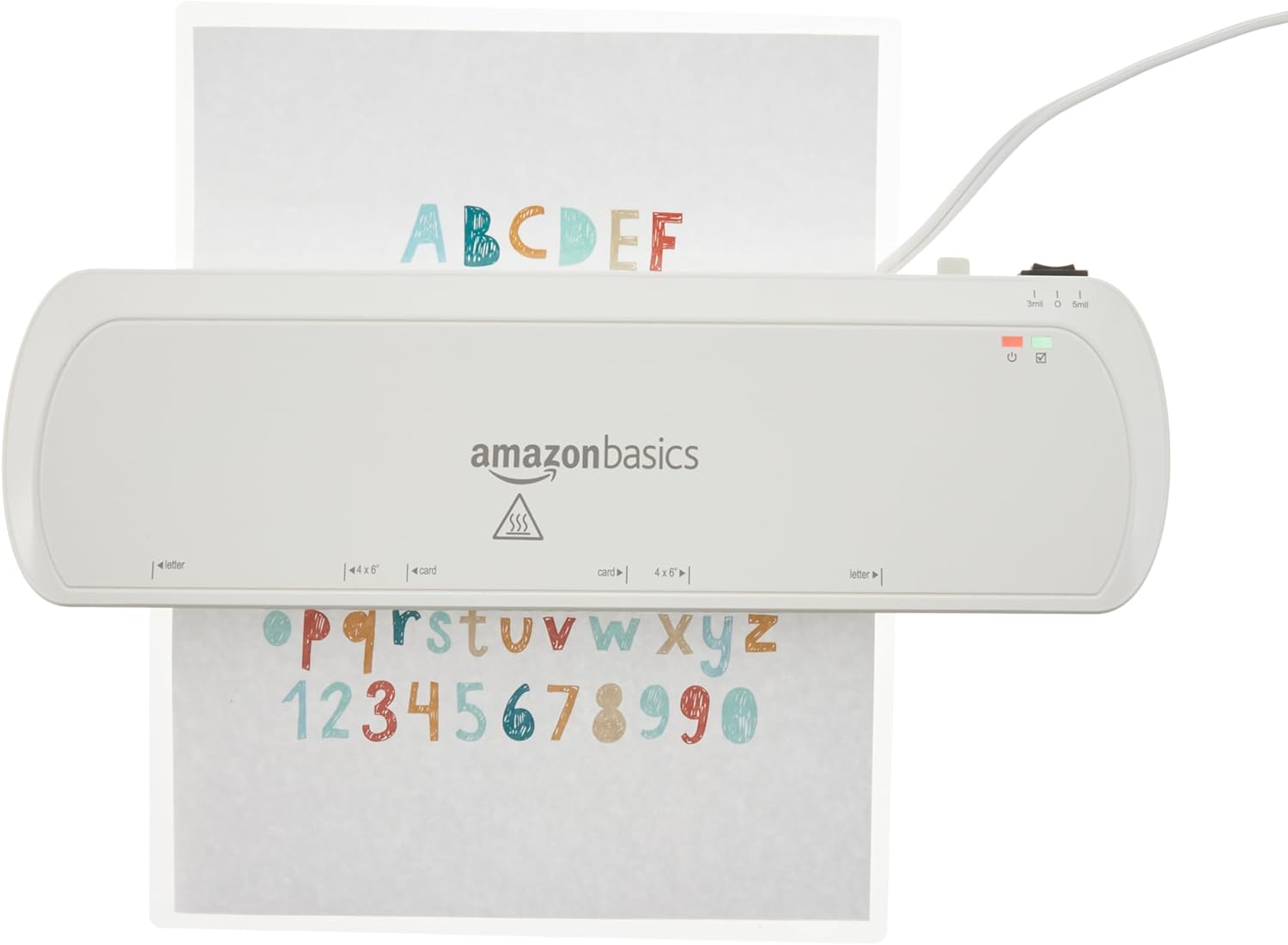 Amazon Basics 9-Inch Thermal Laminator Machine, White