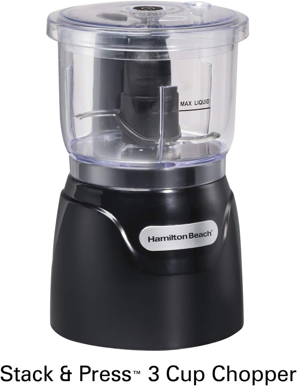 Hamilton Beach Electric Vegetable Chopper & Mini Food Processor, 3-Cup, 350 Watts, for Dicing, Mincing, and Puree, Black (72850)