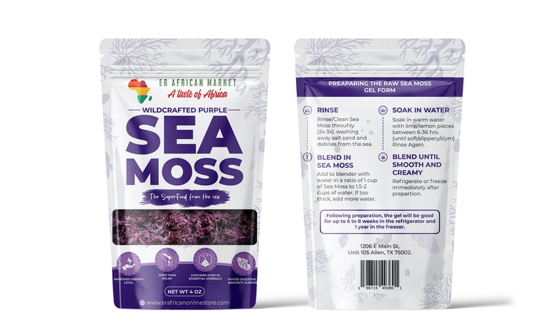 Purple Irish Sea Moss | Organic Irish Moss Raw | Wildcrafted & Sun-Dried from St. Lucia | 100% Natural | High in Nutrients & Minerals | Makes 50oz+ Sea Moss Gel (4oz)