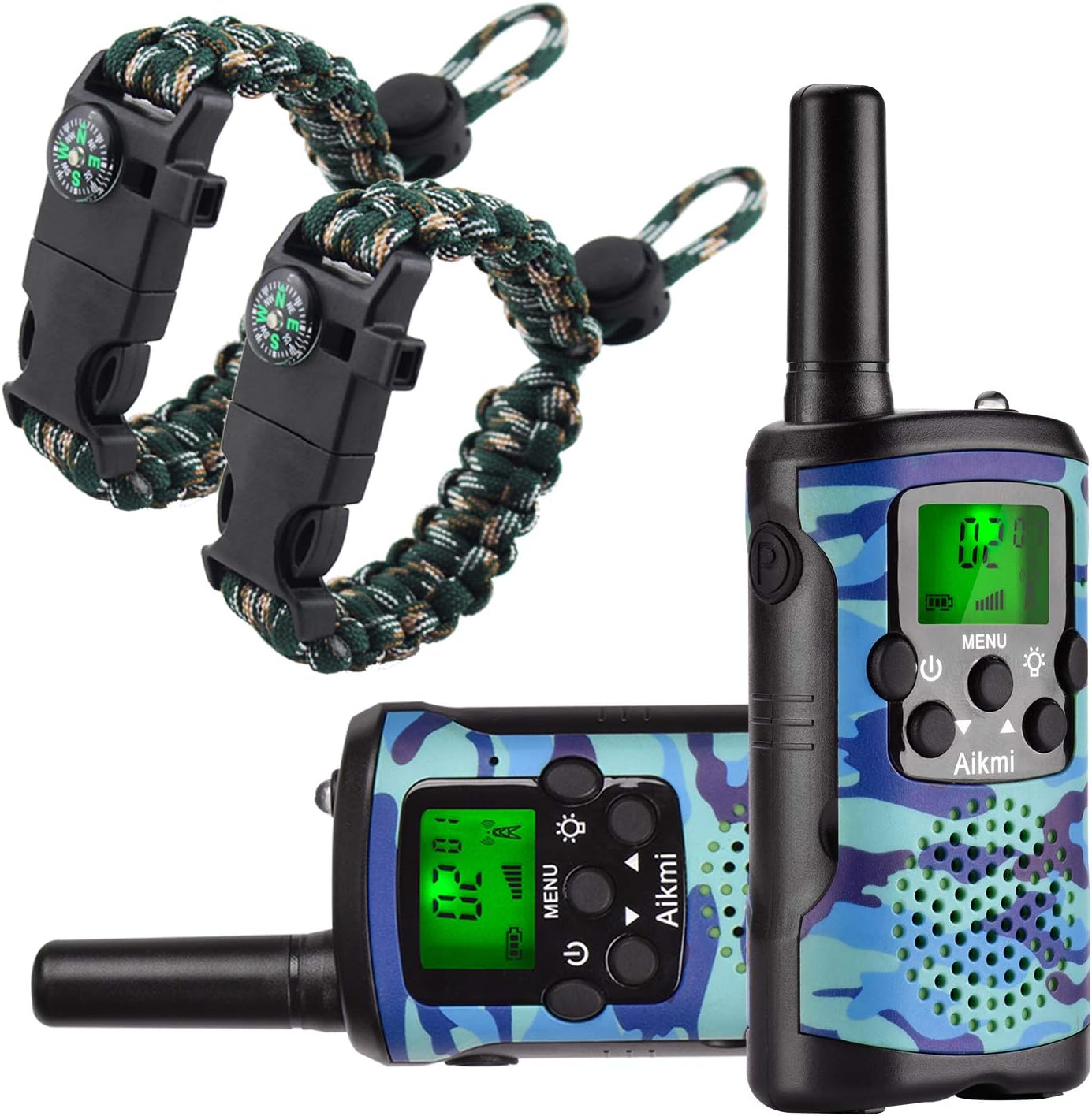 Walkie Talkies for Kids 22 Channel 2 Way Radio 3 Miles Long Range Handheld Walkie Talkies Durable Toy Best Birthday Gifts for 6 Year Old Boys and Girls fit Adventure Game Camping (Green Camo 1)