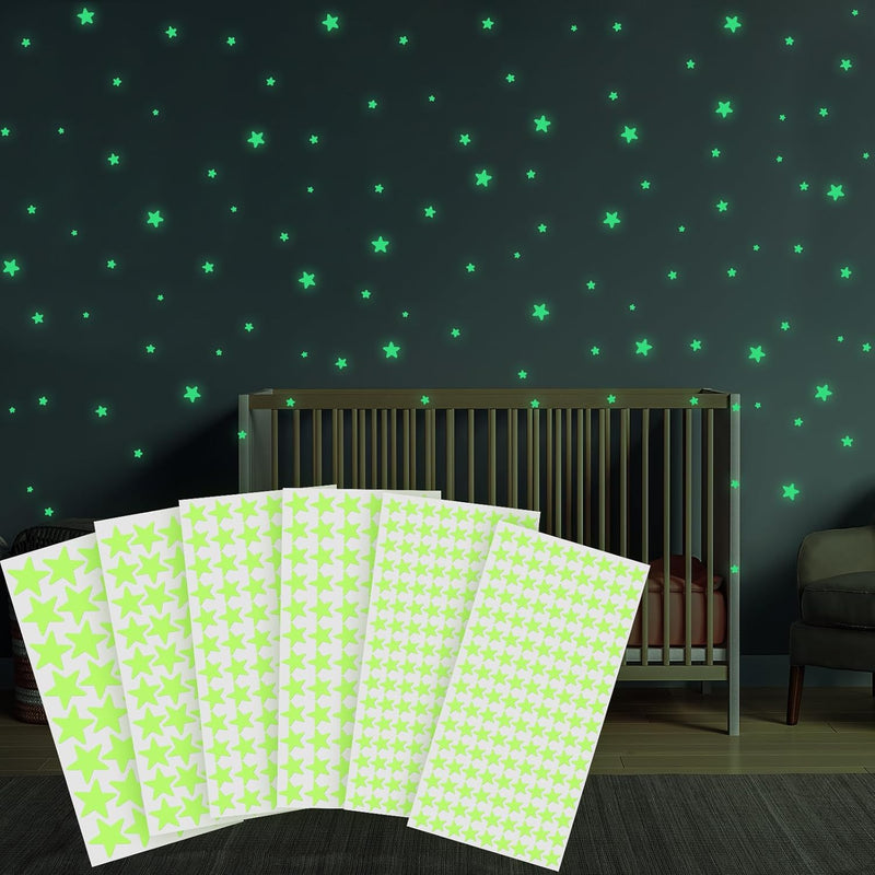 Glow in The Dark Stars Stickers for Ceiling, 514Pcs 3D Room Wall Decor Ceiling Stars Glow in The Dark Star Stickers Glow in The Dark Wall Decals for Kids Bedding Room or Party Birthday Gift