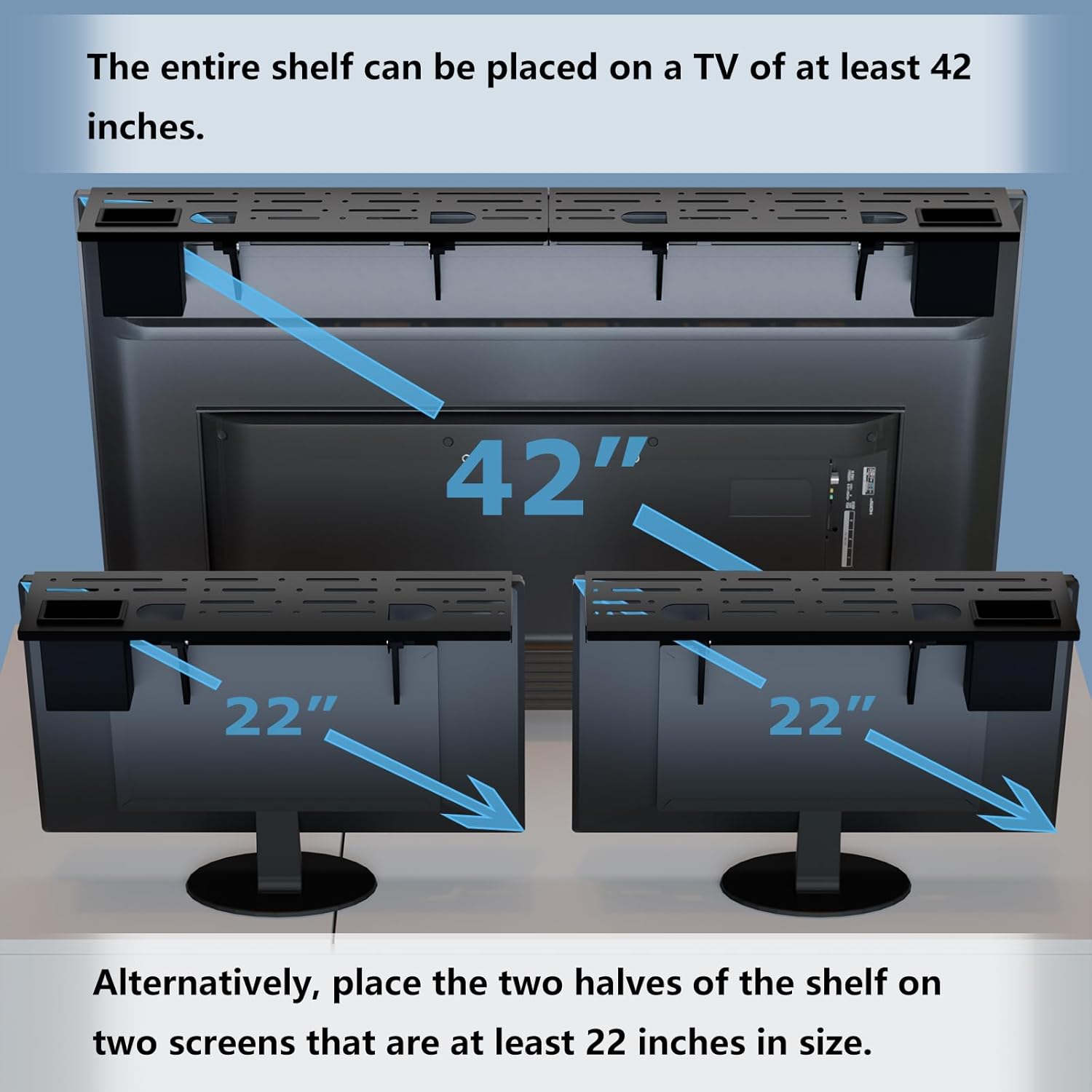 TV Top Shelf, 35.4" Computer Flat Screen Mount Floating Stand with Storage Boxes,Holder for Apple TV,Cable Boxes,Soundbar,Speaker,Remote Control,Tv Accessories