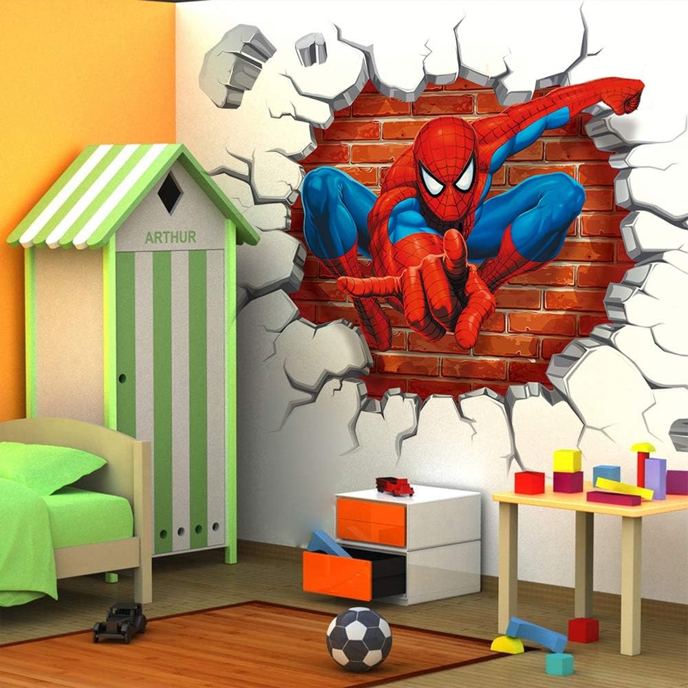 Spiderman Wall Stickers DIY Removable Spiderman Children Themed Art Boy Room Wall Sticker Bedroom Nursery Playroom Decoration Wall Stickers