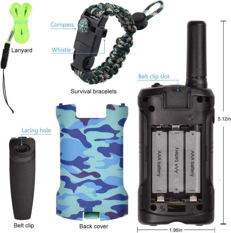 Walkie Talkies for Kids 22 Channel 2 Way Radio 3 Miles Long Range Handheld Walkie Talkies Durable Toy Best Birthday Gifts for 6 Year Old Boys and Girls fit Adventure Game Camping (Green Camo 1)