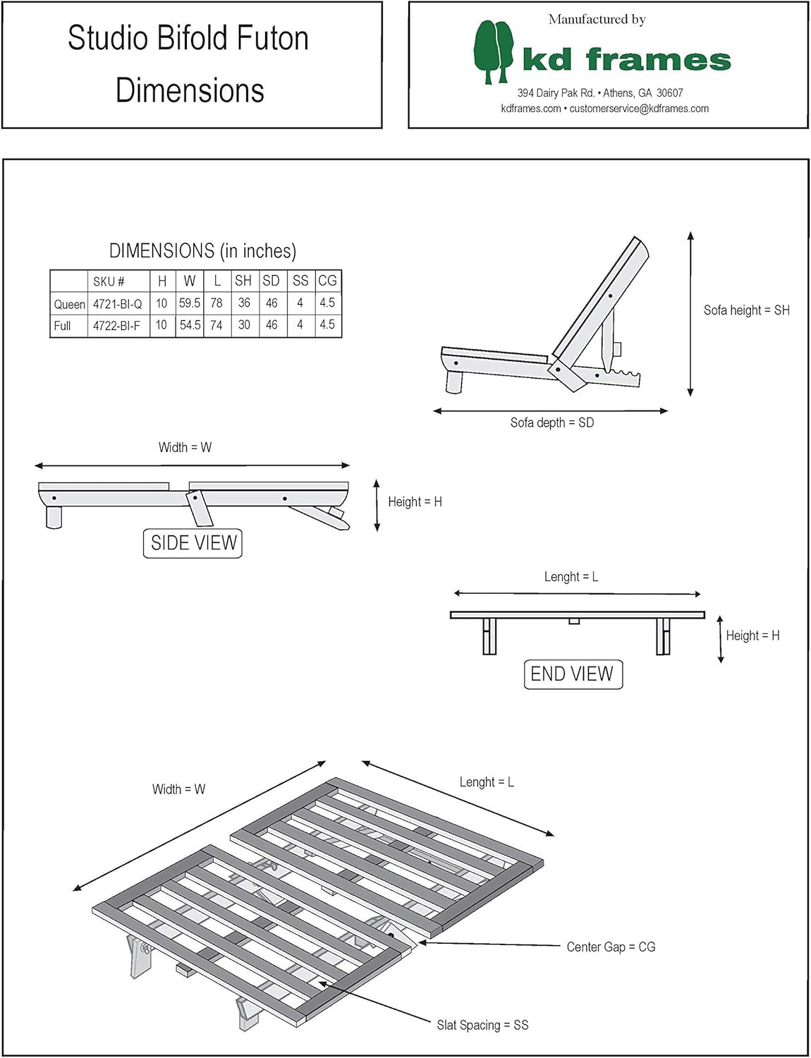 Studio Bifold Futon (Full)