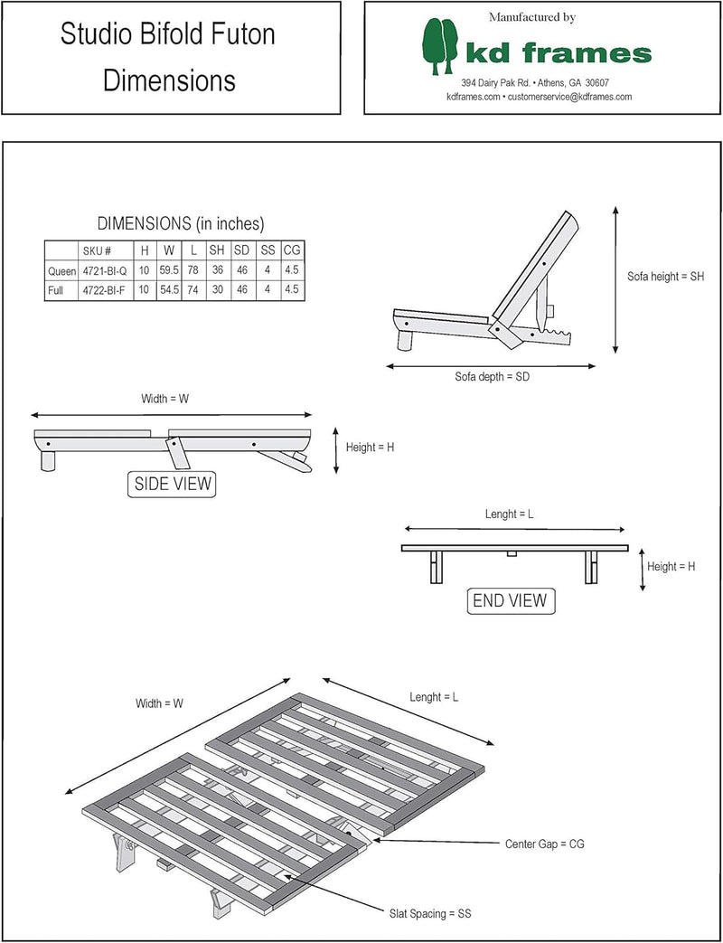 Studio Bifold Futon (Full)