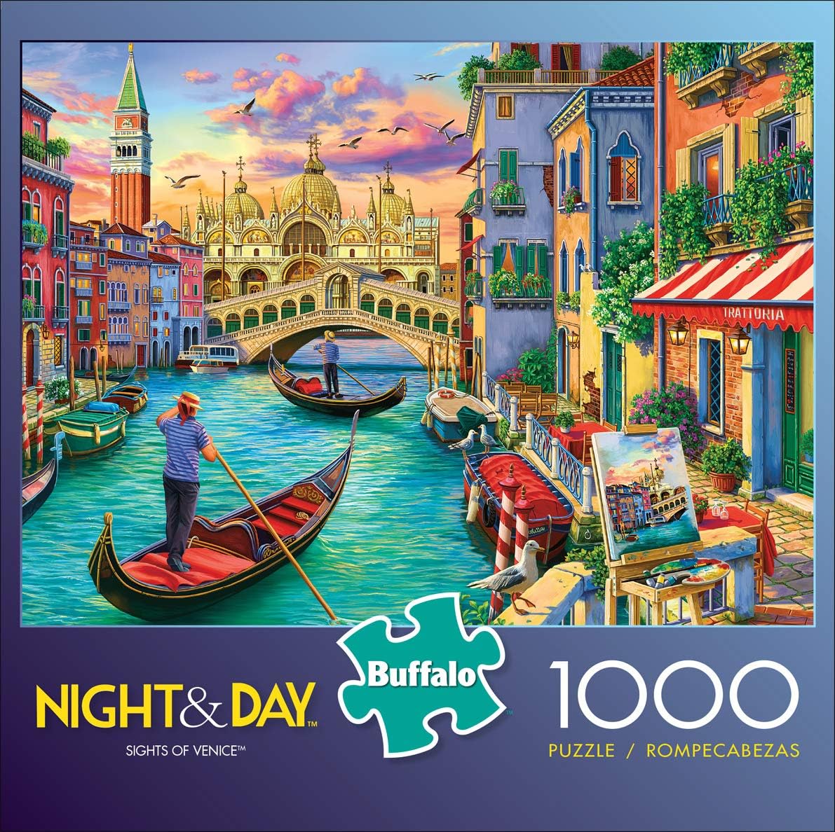 Buffalo Games - Image World - Sights of Venice - 1000 Piece Jigsaw Puzzle for Adults Challenging Puzzle Perfect for Game Nights - Finished Puzzle Size is 26.75 x 19.75