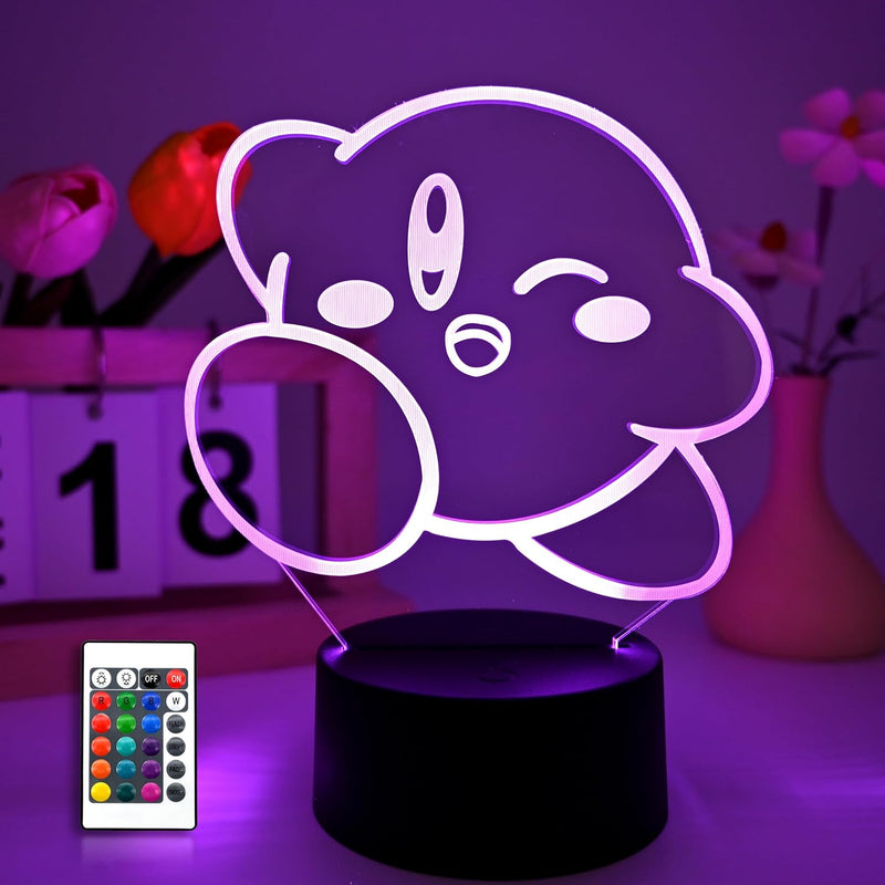 Kirby Light Anime lamp 3D Night Lights Cute Cartoon Games Anime Action Dolls Home Decor Lights Kids Birthday Gifts Kirby Figma Christmas Gifts