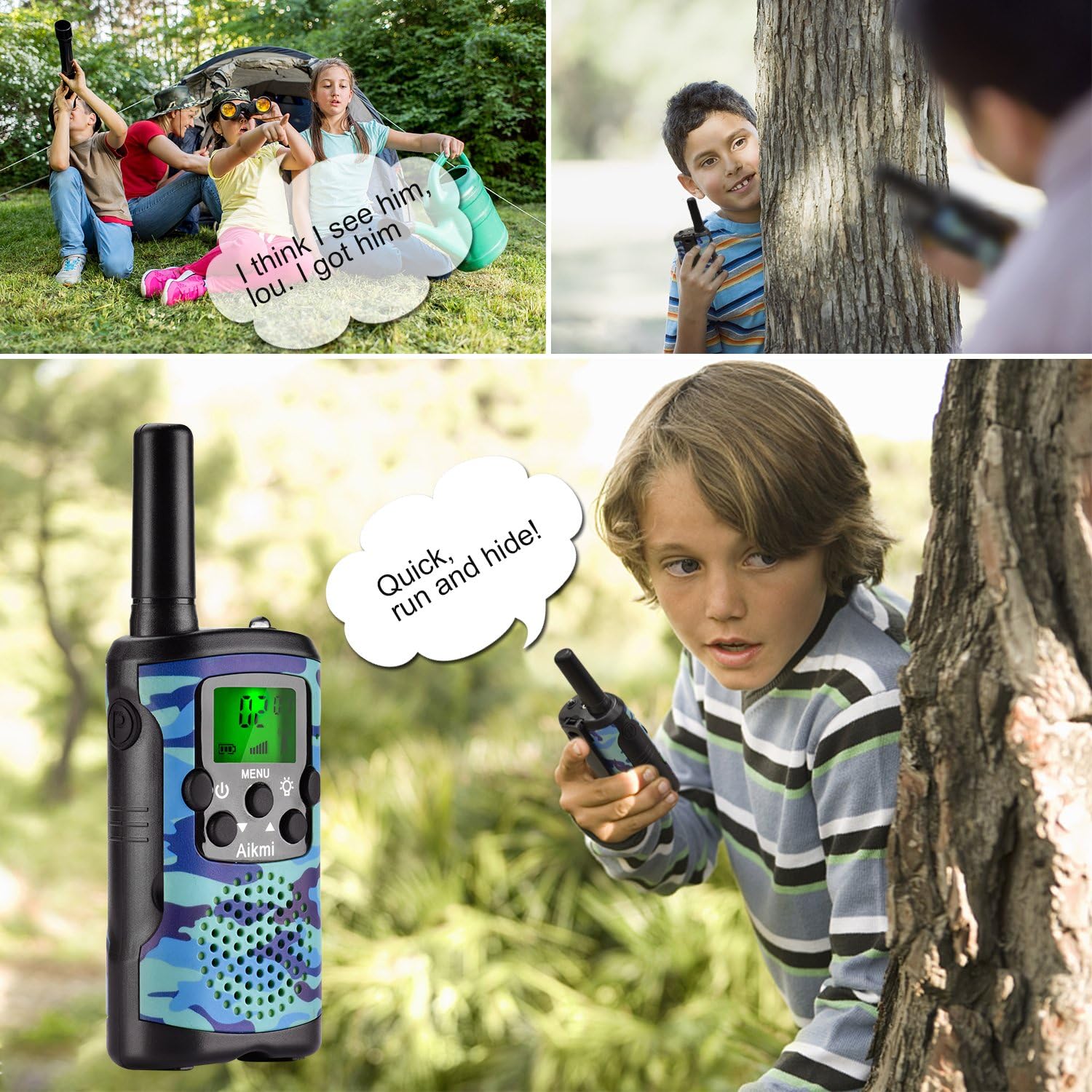 Walkie Talkies for Kids 22 Channel 2 Way Radio 3 Miles Long Range Handheld Walkie Talkies Durable Toy Best Birthday Gifts for 6 Year Old Boys and Girls fit Adventure Game Camping (Green Camo 1)